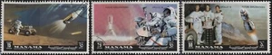 VAE - Manama 1972 Mi#1062A,C.D 15Dh-50Dh, Apollo 15, unvollständiger Satz, CTO - Bild 1 von 4