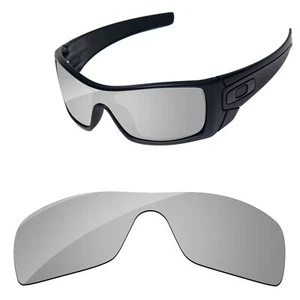 Lenslog Silver Chrome Polarized Replacement Lenses For-Oakley Batwolf OO9101 - Picture 1 of 6
