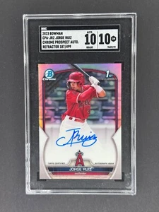 2023 Bowman Chrome Jorge Ruiz Prospect Auto #CPA-JRZ Refractor /499 SGC 10 1st - Picture 1 of 2