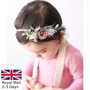 Baby Girls New Born Kids Flower Floral Elastic Hairband Headband Cute Stretchy - Picture 1 of 13