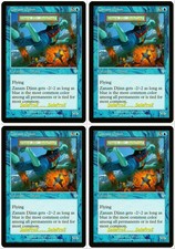 4x ZANAM DJINN magic INVASION BLUE FLYING 5/6 CREATURE MINT UNC PLAYSET LOT