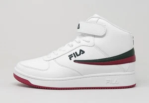 FILA Men Shoes A-High White Faux Leather Sneakers -Red Green design - Picture 1 of 6