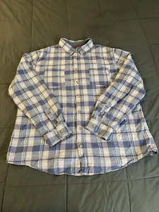 Mens Mossimo XXL Shirt Blue Plaid Long Sleeve Collared Button Up - Picture 1 of 10