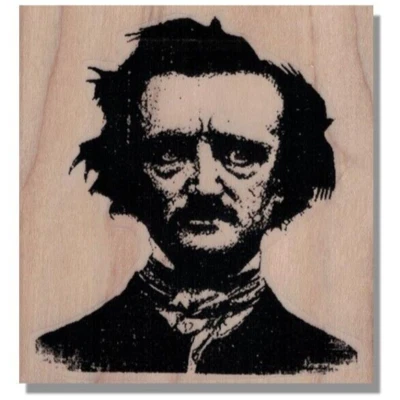 NEW Mounted Rubber Stamp, EDGAR ALLAN POE, Raven, Poetry, Man, Halloween, People - Image 1 of 4