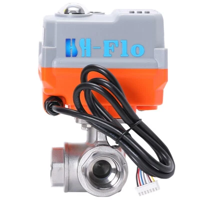3/4" 24VDC 4-20ma 3 Way Proportional Integral Control Motorized Ball Valve - Image 1 of 4