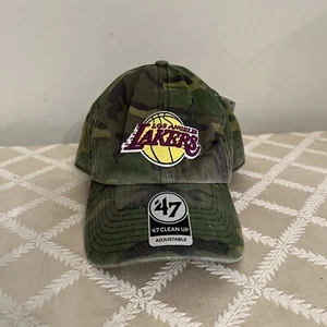 Los Angeles Lakers '47 Brand Camo Clean Up Adjustable Dad Hat - Picture 1 of 6