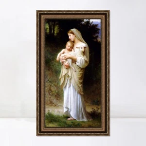 Framed Canvas Print Art Innocence by William Adolphe Bouguereau 22"x36" - Picture 1 of 5