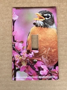 Northern Red Robin WILD BIRD LIGHT SWITCH COVER PLATE - Picture 1 of 1