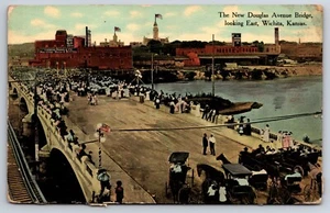 The New Douglas Avenue Bridge Wichita Kansas KS c1910 Postcard - Picture 1 of 2