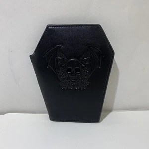 Lazy Skull Sarg Geldbörse - gruselige Gothic Geldbörse - schmale Schädel Geldbörse - Bild 1 von 9