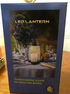 NEW Bronze Metal Lantern w/ LED Flameless Pillar Candle 6.5"W x 11.5"H - Picture 1 of 3