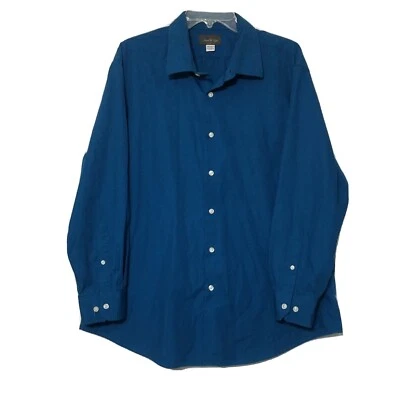 Camisa de vestir David Taylor con cuello abotonado ~ Talla XL 17-17,5 (34-35) ~ Verde azulado profundo Foto 1 de 4