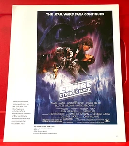 The Empire Strikes Back Star Wars Movie/Film Poster Art PICTURE/PRINT 12" x 9.5" - Imagen 1 de 3