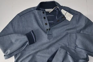 Tommy Bahama Flipfield Snap Mock Sudadera Reversible Lluvia Nube Azul Mediana M - Imagen 1 de 5