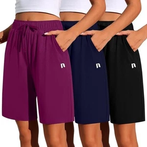 3 Pack Women's Shorts Quick Dry Shorts Women Drawstring High Waisted Shorts L - Picture 1 of 6