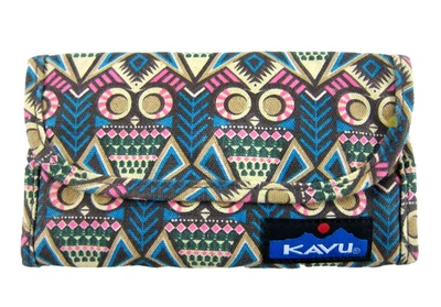 Nuevo KAVU Azul Rosa Verde Arte Abstracto Algodón Lona Triple Bolso sin asas Cartera Foto 1 de 4