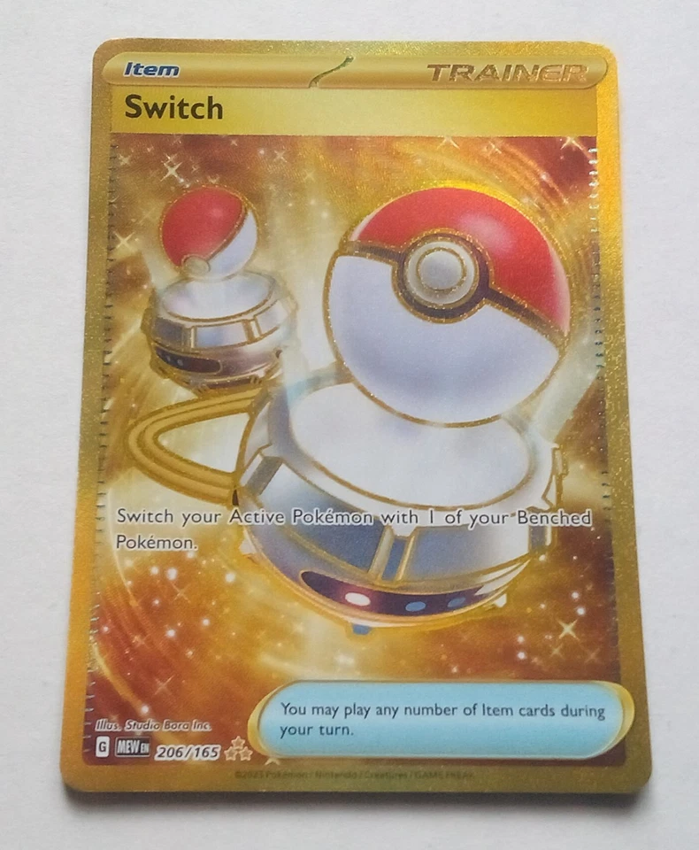 Pokemon 151 Switch Gold Trainer Item Mint 206/165 Secret Rare Scarlet & Violet - Image 1 of 3