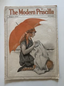 1916 AUGUST THE MODERN PRISCILLA MAGAZINE  Vintage Ad Beach Woman Fashion Art - Bild 1 von 3