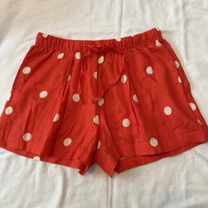 Pantalones Cortos Medianos TROVATA Birds of Paradis 100% Lino Rojo y Blanco Lunares Minnie - Imagen 1 de 7