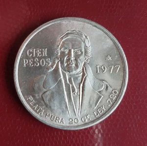 MESSICO 100 PESOS 1977 MONETA ARGENTO 720. MEXICO, PLATA - Foto 1 di 2