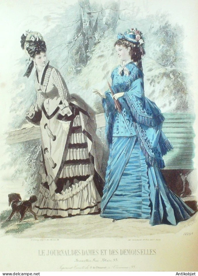 Gravure Mode J.Dames & Demoiselles 1869 # 1225 (Old Fashion plate) - Photo 1/1