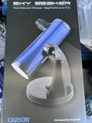 Carson SkySeeker 15x-37.5x Newtonian Reflector Beginner Telescope with Universal - Image 1 of 4