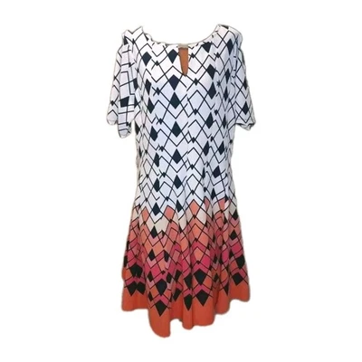 Vestido Avenue Plisado Midi Mujer Plus 18/20W Y2k Vintage Geométrico Diamante Ombre  Foto 1 de 4