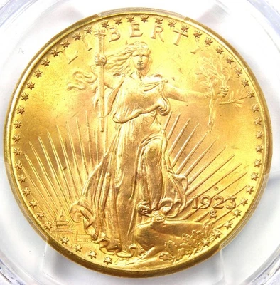 1923-D Saint Gaudens Gold Double Eagle $20. PCGS MS66+ Plus Grade - $7,750 Value - Image 1 of 4