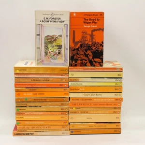 PENGUIN Vintage Orange Paperbacks Job Lot 30x Bundle Props Display - EHB - Picture 1 of 10