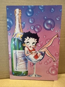 BETTY BOOP SITTING IN CHAMPAGNE GLASS ADVERTISING 4X6 Photo Card - Picture 1 of 5