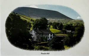 Pendle Hill Barley, Place of Pendle Witch Trials, Vintage Image Postcard Lancs - Picture 1 of 2