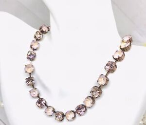 Dusty Pink Delite Antique Copper Cup Chain Necklace made with Premium Crystals