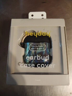 Heyday Earbud Case Cover Teal/Purple Vinyl Plastic Fits Airpods Gen 1 & Gen 2 - Image 1 of 2