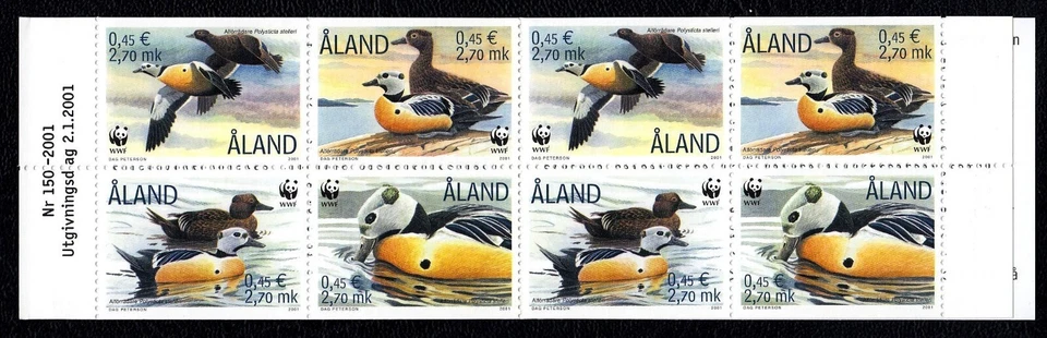 Aland Islands 2001 Ducks - WWF Complete Mint MNH Booklet SC 185e - Image 1 of 1