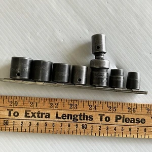 8 pc Snap-on IMF 6pt 3/8" Drive Impact Socket Set IPF 80 Swivel extension - Picture 1 of 9