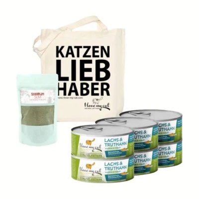 I Love my Cat Futterset Nassfutter mit Lachs und Truthahn für Katzen mit Gewicht - Bild 1 von 4