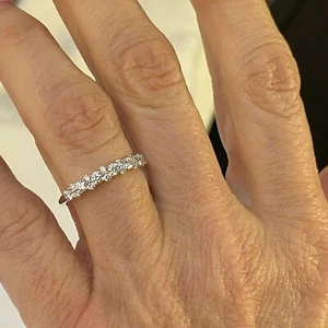 Bague de mariage empilable 14 carats diamant taille brillant ronde 0,50 ct diamant cultivé en laboratoire - Photo 1 sur 14