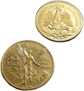 1821-1921 1943 1947 Centenario Mexican 50 Pesos Mexican Coin Dollar Ancient Coin - Picture 1 of 12