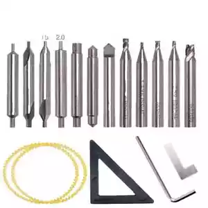 17pc Drill Bits Milling Cutter Set For Locksmith Tool Parts Vertical Key Machine - Picture 1 of 18