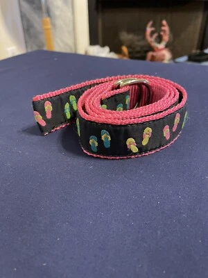 Sandalias de cinturón Eliza B. Leather Man Ltd rosa azul marino chanclas para mujer talla M H 6 Foto 1 de 4