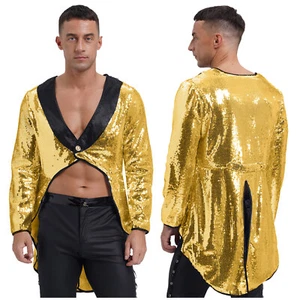 Mens Tailcoat Ringmaster Tuxedo Halloween Jacket Victorian Medieval Uniform - Picture 1 of 69