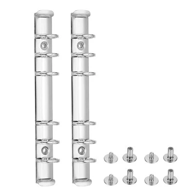A6 Ring Binder Mechanism, 2 Set 6-Hole Replacement Binder Planner, Silver Tone - Image 1 of 4