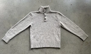 Vintage 1990s Polo Ralph Lauren Beige Alpaca Blend Knit Henley Sweater Sz XL - Picture 1 of 8