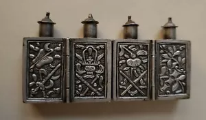 Sterlingsilber, 4-teilig, Reisescharniert oder klappbar Schnupftabak und Opiumbox Set - Bild 1 von 5