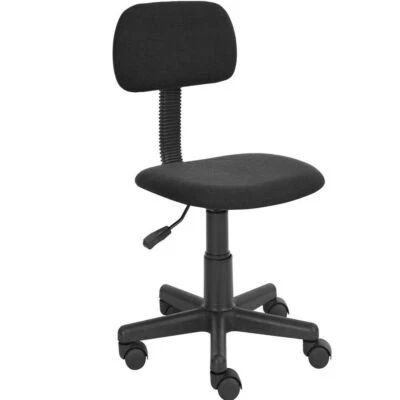 BAKAJI Sedia Poltrona Operativa con 5 ruote Ufficio Cameretta Stanzetta in Tessuto Nero