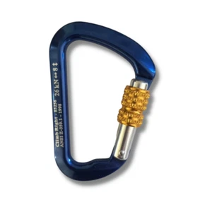 CLIMB RIGHT Big D Screw Gate Aluminum CarabinerPart# 85256 Made in U.S.A. - Picture 1 of 3