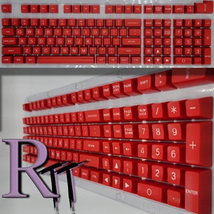 104Pcs/Set Red White Full Size Key PBT Double Shot Keycaps Mechanical Keyboard - Picture 1 of 4