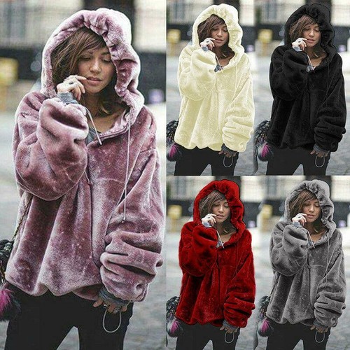 OFF WHITE Felpa con cappuccio donna inverno oversize con cappuccio morbido velluto felpa con cappuccio cappotti pullover