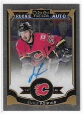 2015-16 O-PEE-CHEE EMILE POIRIER ROOKIE PLATINUM AUTO #184 CALGARY FLAMES