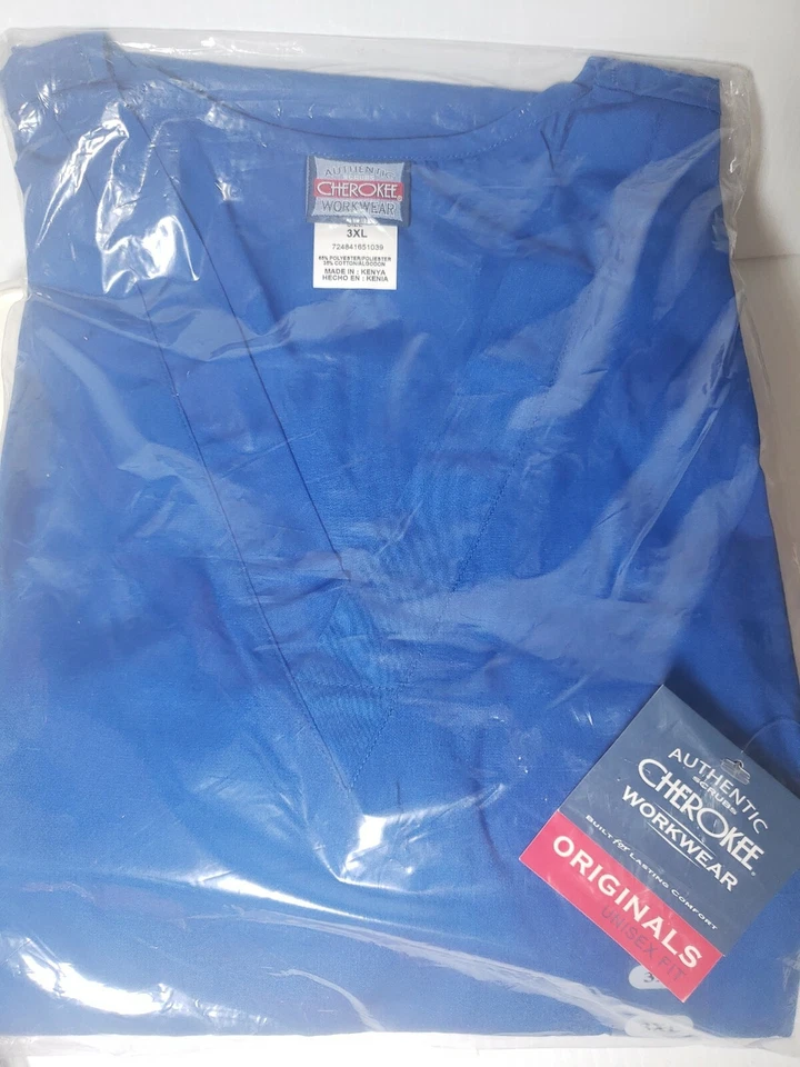 Cherokee V-Neck Short Sleeve Chest Pocket Scrub Top 4876 Unisex Small (S)